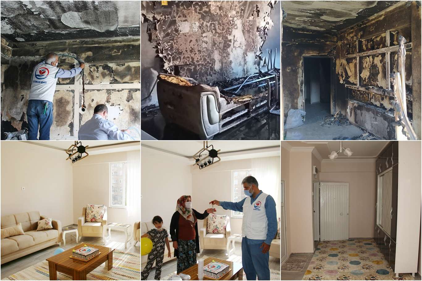 ​Yetimler Vakfı, evi yanan yetim ailenin evini onardı